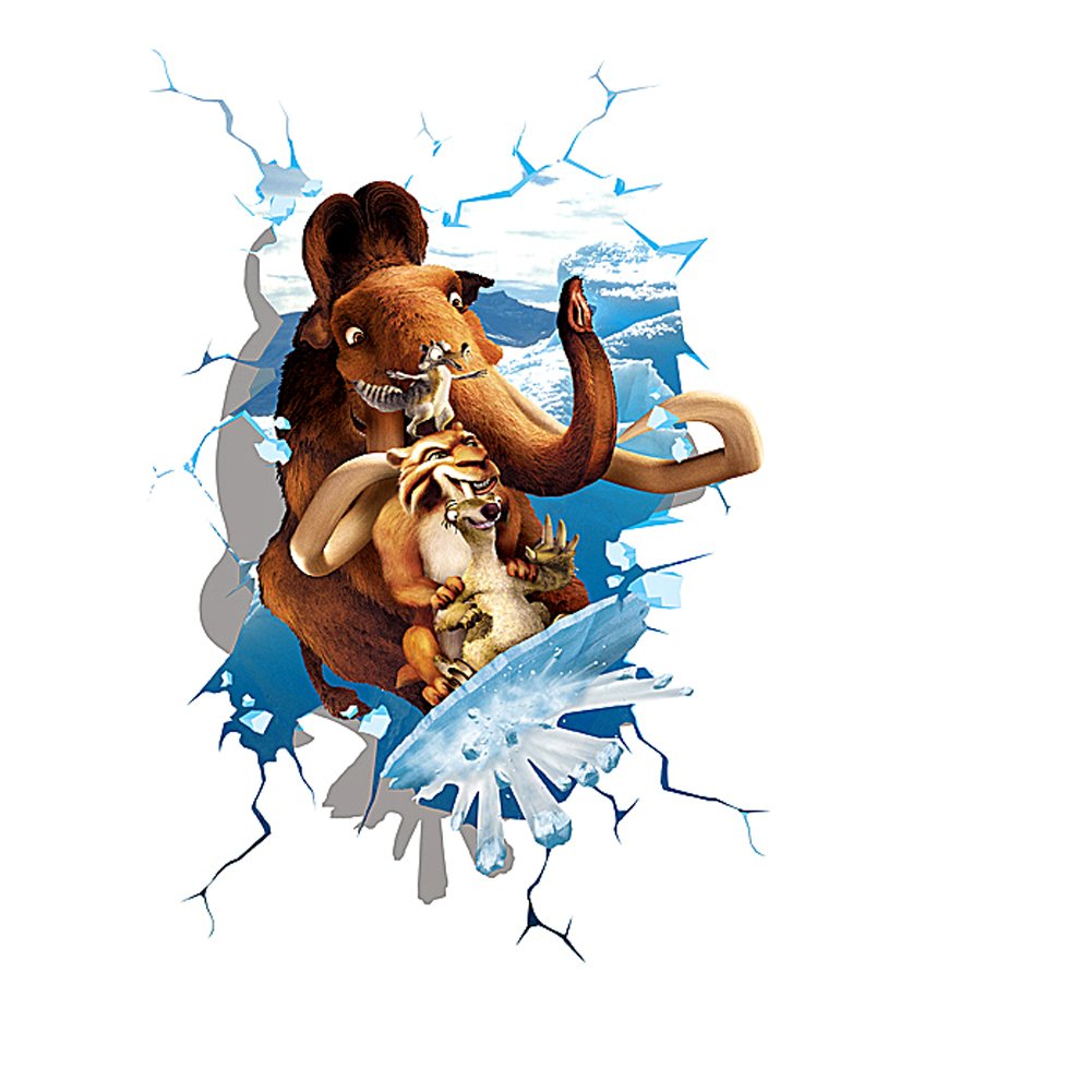 XL8123 EasiTool 3D Wall Stickers Ice Age Room Decals Waterproof Dimensional Decor Home Decor Bedroom Sticker