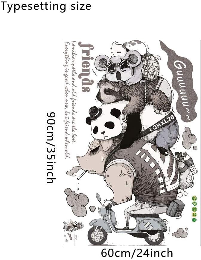 Cartoon Forest Animals Wall Stickers For Kids Rooms Childrens Playroom Decoration