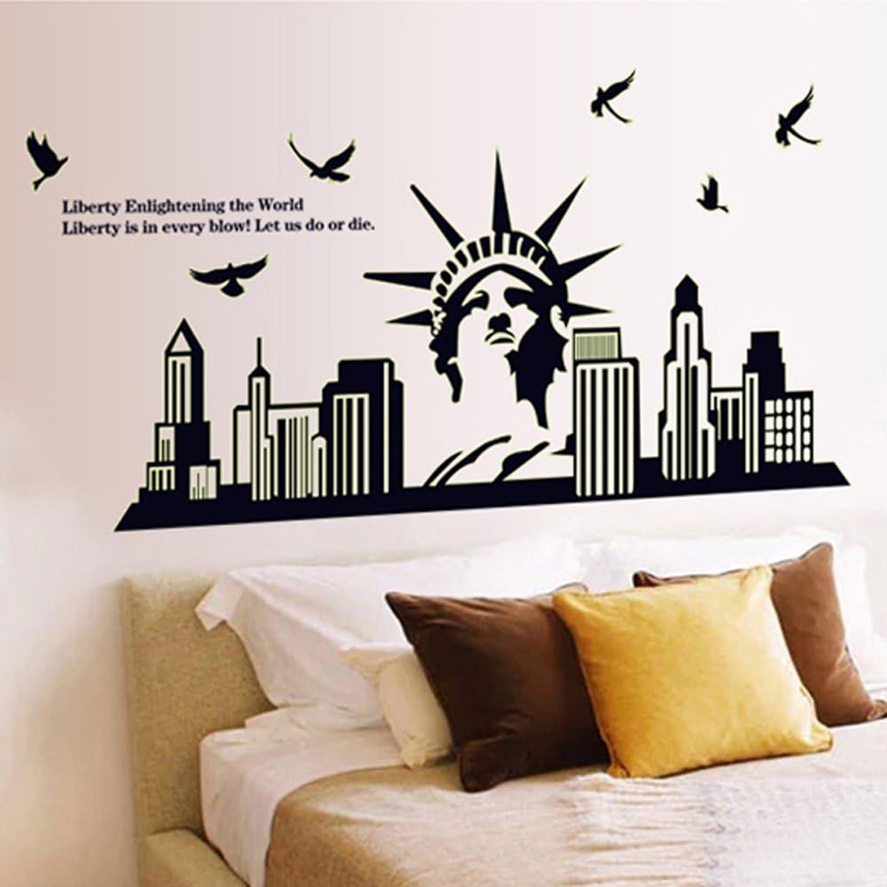 ABQ9622Statue of Liberty Luminous Stickers DIY Home Decal Wall Sticker Wallpaper Environmentally Removable Art Picture Mural Adults Teens Girls Boys Babies Bedroom Living Room Bathroom Decoration