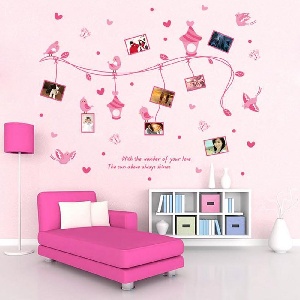 BEST OF BEST Cartoon Bird Photo Frame Wall Sticker XL8250