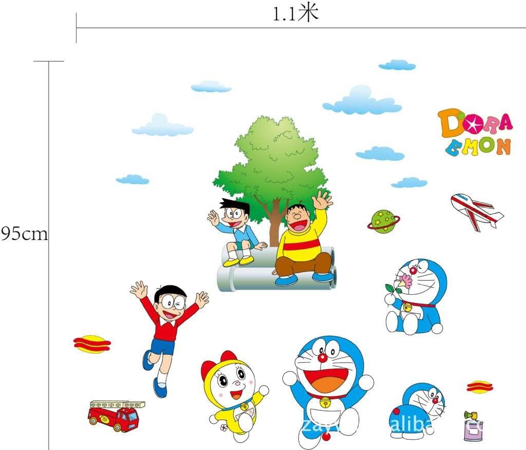FeiFei (FeiFei) Rental OK! Removable W106 = Doraemon Wall Sticker (Accessories: Exclusive Poster Case Packaging + Practice Decal + Simple Instruction Manual) Wall Sticker / Interior Sheet / Remake