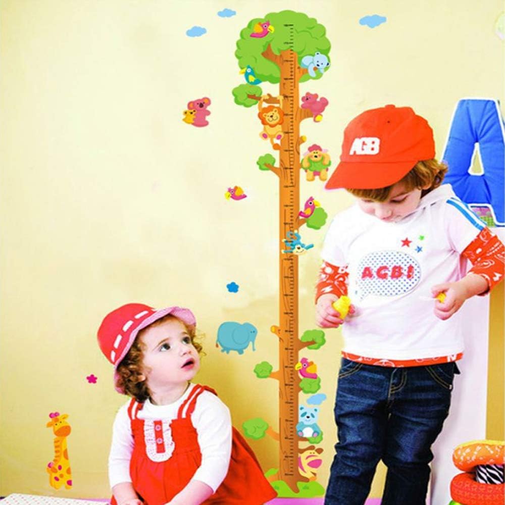 Wall Stickers Animals Trees Lions Birds Height Measuring Ay762
