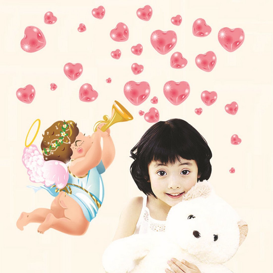 Wall Sticker Angel Love Heart Speaker Ay7107
