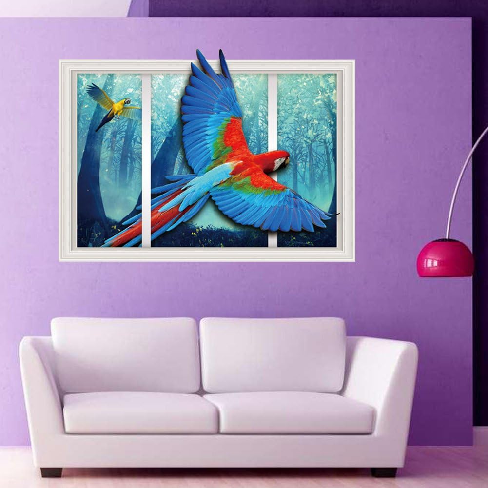 3D wall sticker parrot children's room wall sticker Xh9227