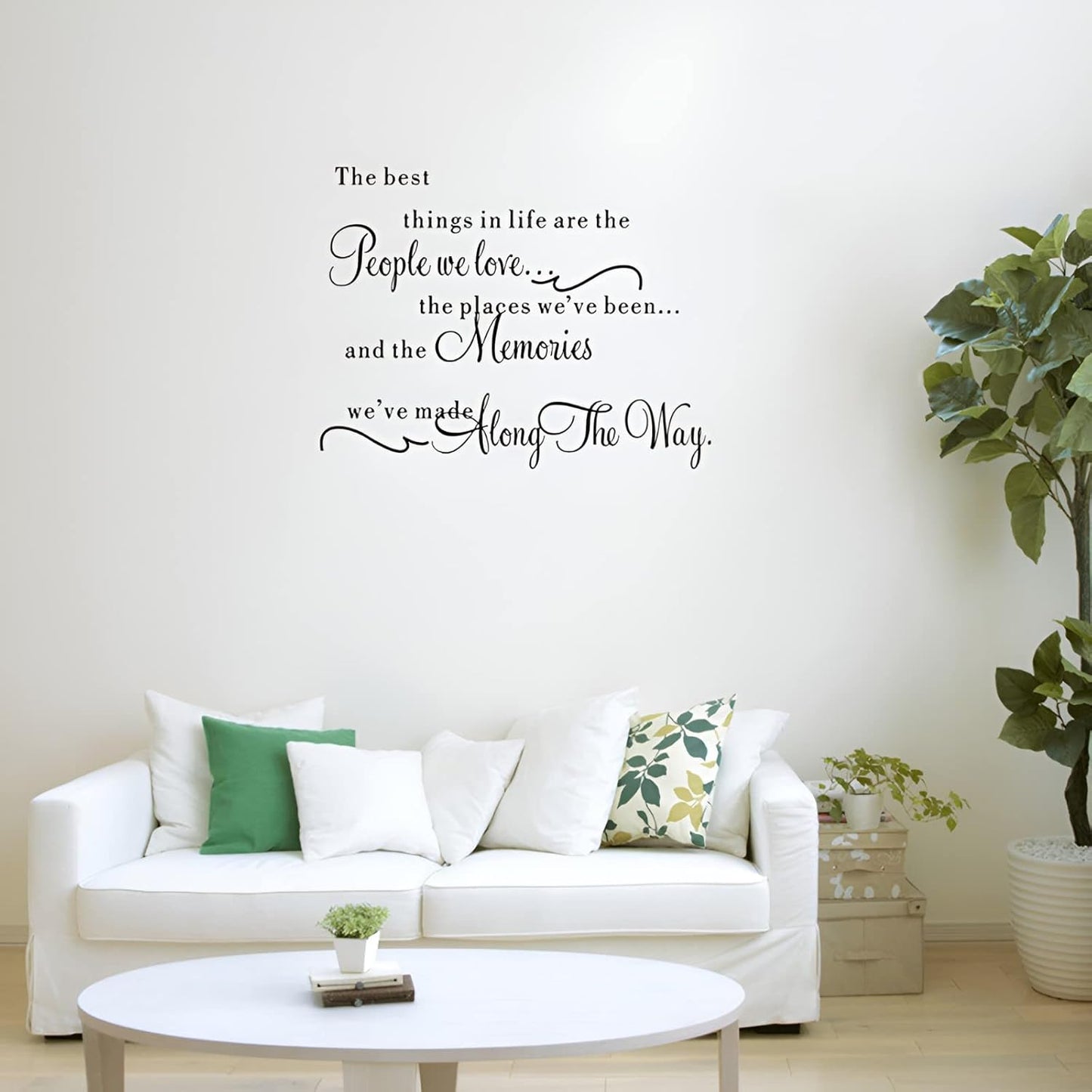 The best things in life are the people we love, the places you've been the memories you've made along the way, Family Wall Art Wall Stickers Dz021 Size 60x35cm