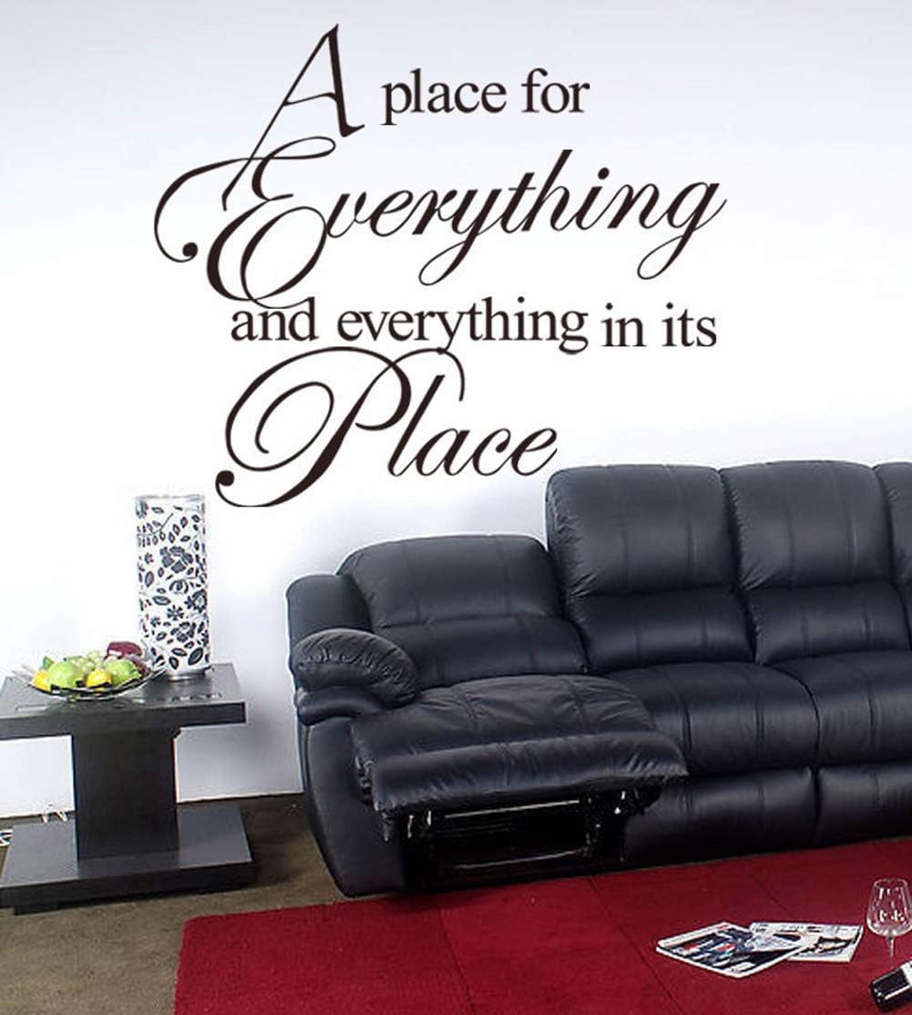 AWSN Inspirational motivational Lettering quotes Wall Decor for Women Boys Girls Kids Living Room bedroom Playroom Nursery Room Wall Stickers Decoration- A Place for Everything and Everything in