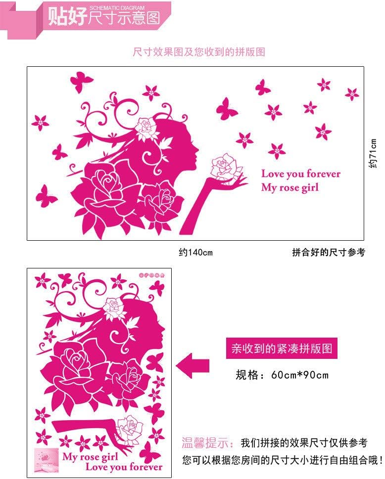 Red Fairy Girl Wall Stickers Living Room Model Ay858