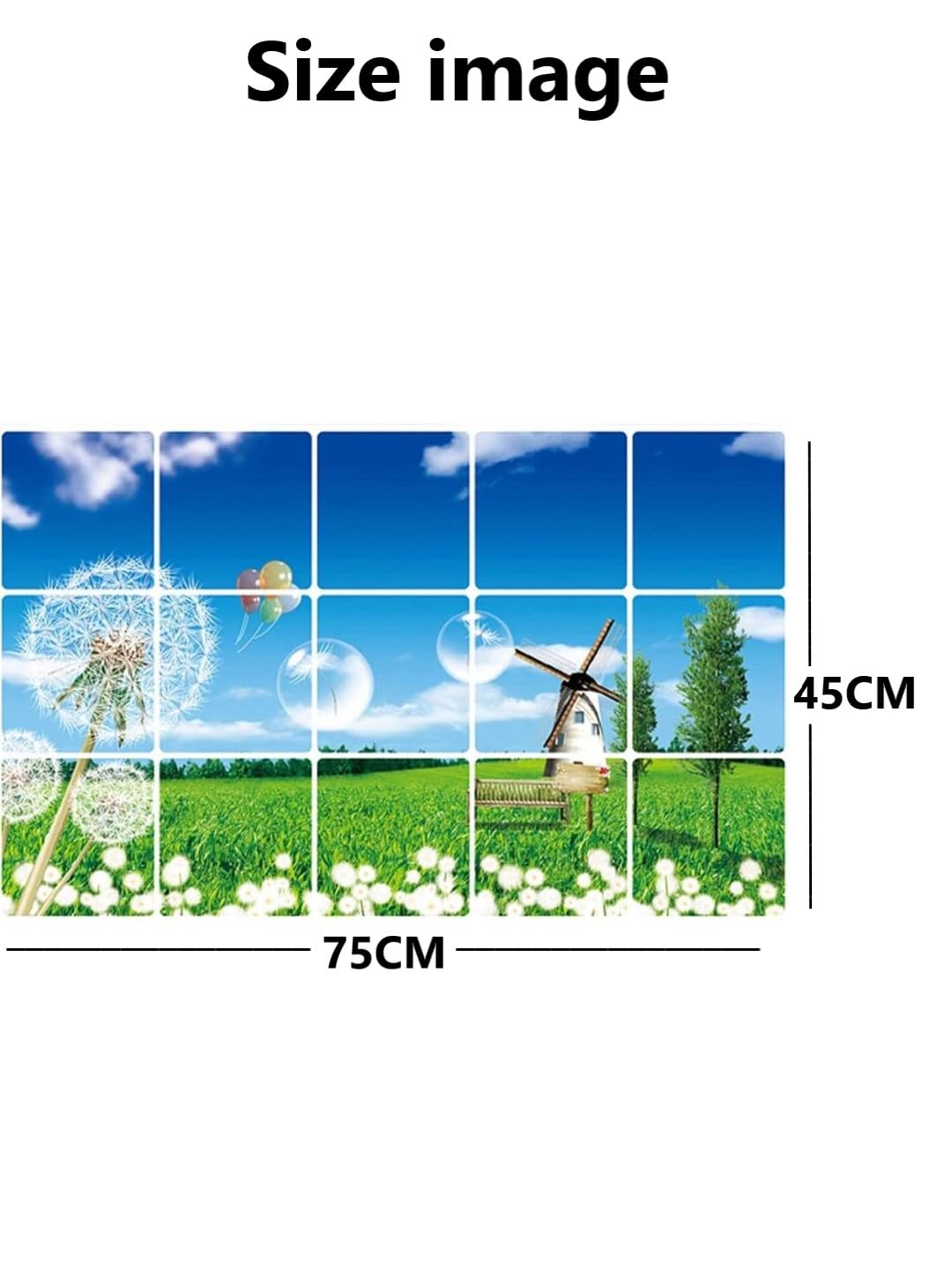 JAAMSO ROYALS Nature Kitchen Protection Anti-Mark Oil Proof Wall Stickers Mosaic Tiles Design Home Decor Aluminum Foil Heat-Resistant Oilproof Art (45CM X 75 CM)(Kitchen Oil-Proof Sticker)