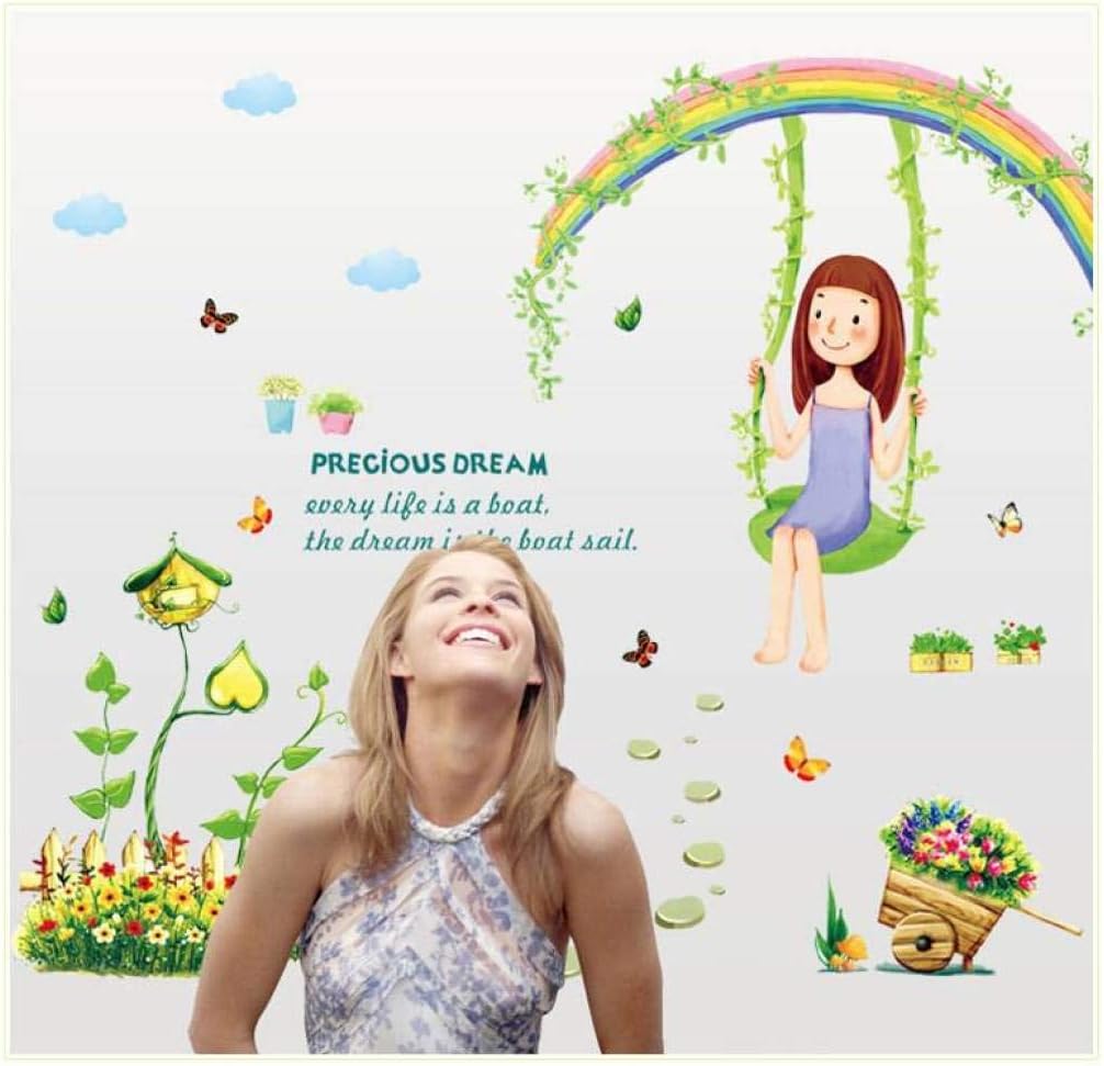 XLs7083 Swing Girl Wall Stickers For Bedroom Living Room Home Decor Pvc Removable
