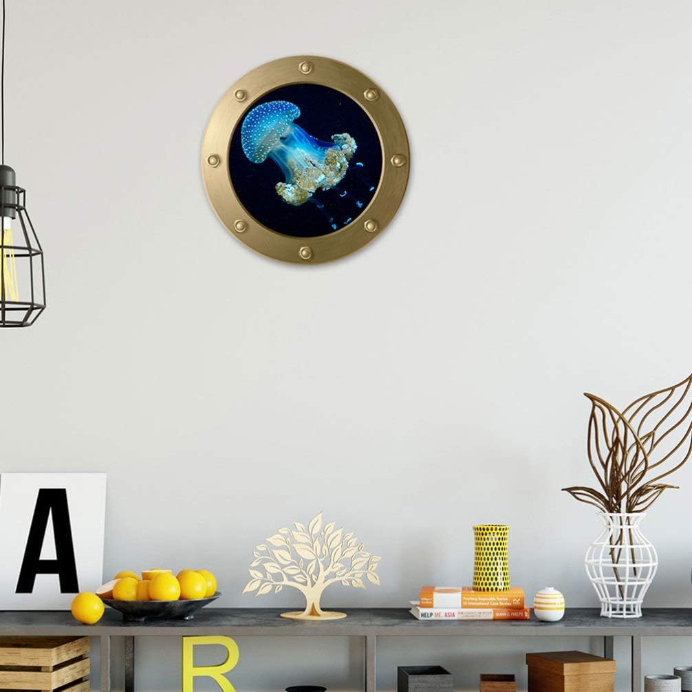 Wall Art Sticker Nautical Submarine Window Ocean World Jellyfish VC Wall Decal Wallpaper for Baby Kids Bedroom Living Room