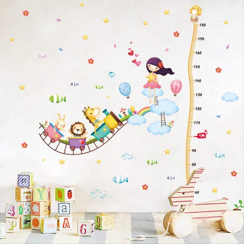 XL8247 Wall Stickers Wall Art Stickers Cartoon Air Train Height Sticker Wall Sticker, Children's Room Background Decorative Wall Sticker Decoration