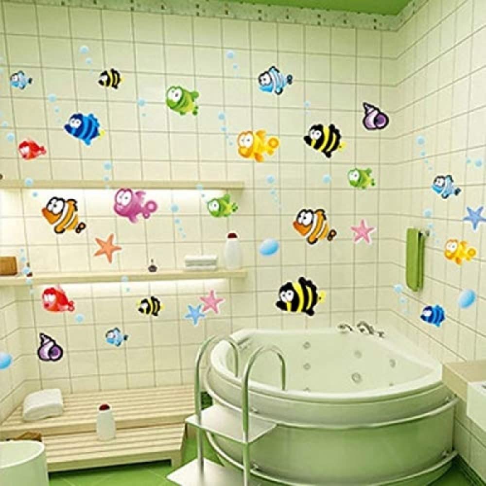 AY618 multicolour fish bathroom Wall Sticker JAAMSO ROYALS
