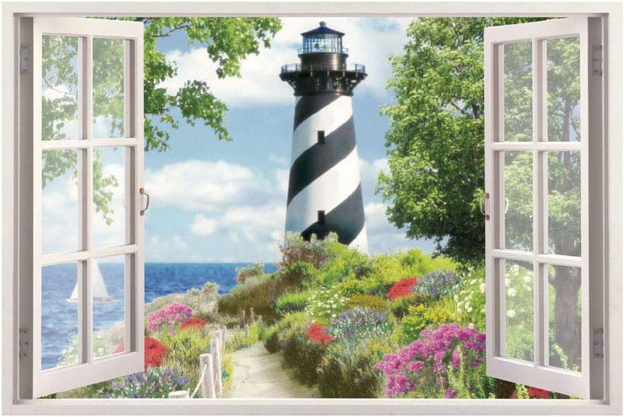 NC5070- 8 Room Bedroom Entrance Window Fake TV Background Wall Stickers