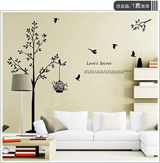 Family Tree Decal High Quality Quiet Life Engraving Wall Sticker Home aSecret Love Quotes Bird Cage Picture Wall Art Paper AY-9064 – Online Shopping Pakistan, Nail Art in Pakistan, Wall Stickers