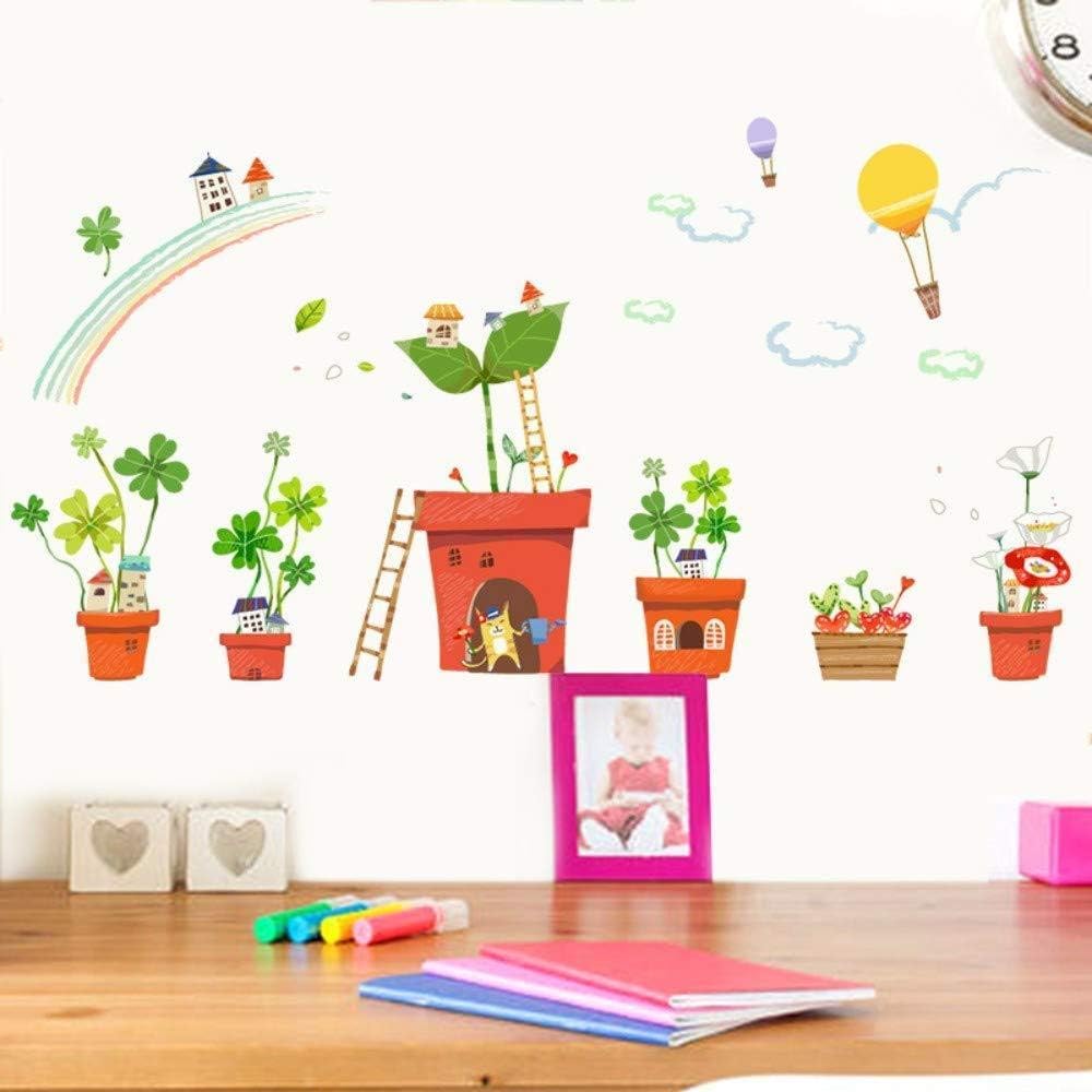 Wall Stickers,Potted Plants Cute Flowers Home Decor Living Room DIY Art Decal Wallpaper Removable Sticker