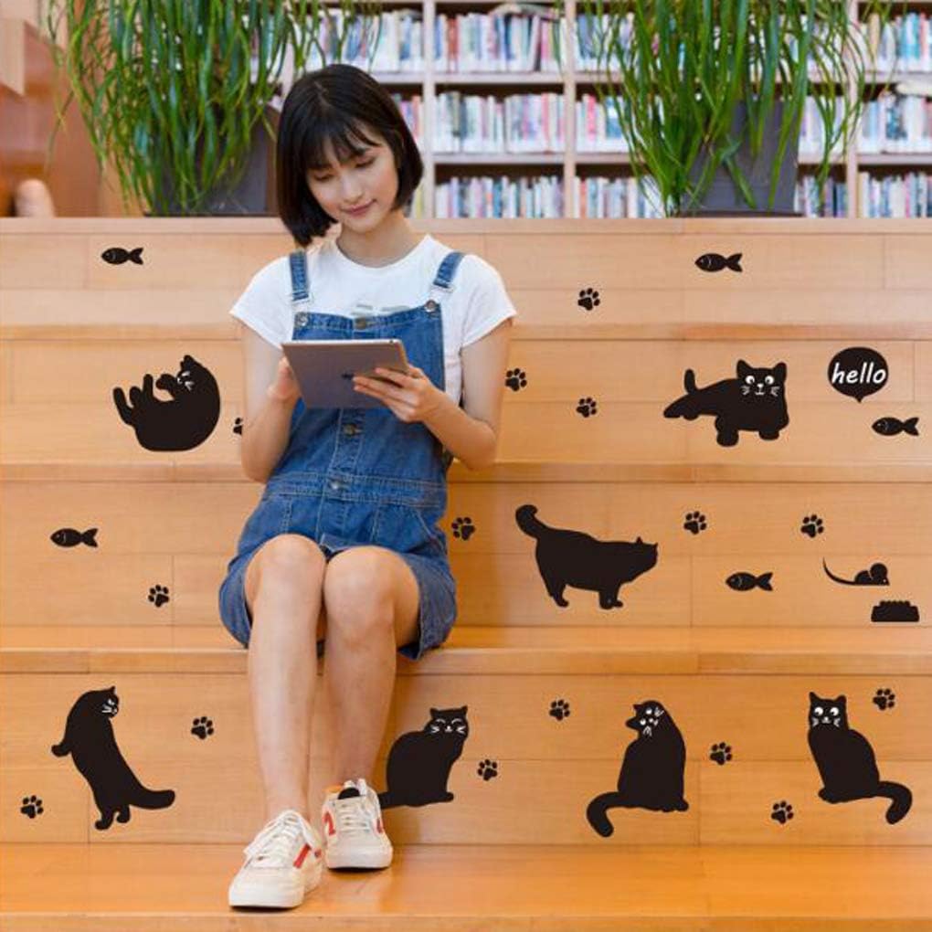 Cartoon Lovely Black Cat Silhouette Wall Sticker Home Decor Kids Room Stairway Corridor Decoration Mural Combination Stickers