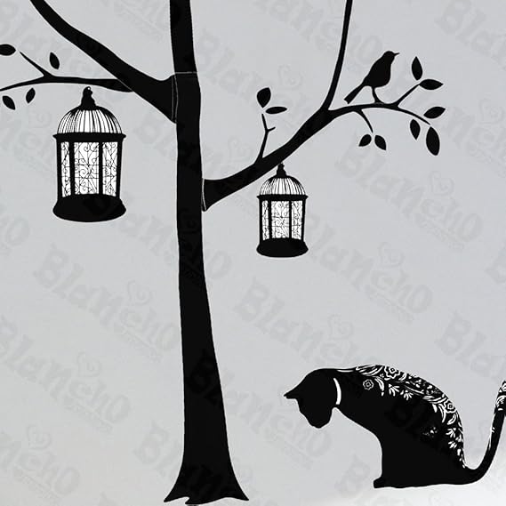 Poem & Cat - Interior Wall Sticker Applique Wallpaper 32cm*60cm