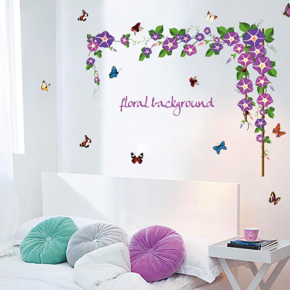 Sk9041 Morning Glory Vine Wall Sticker