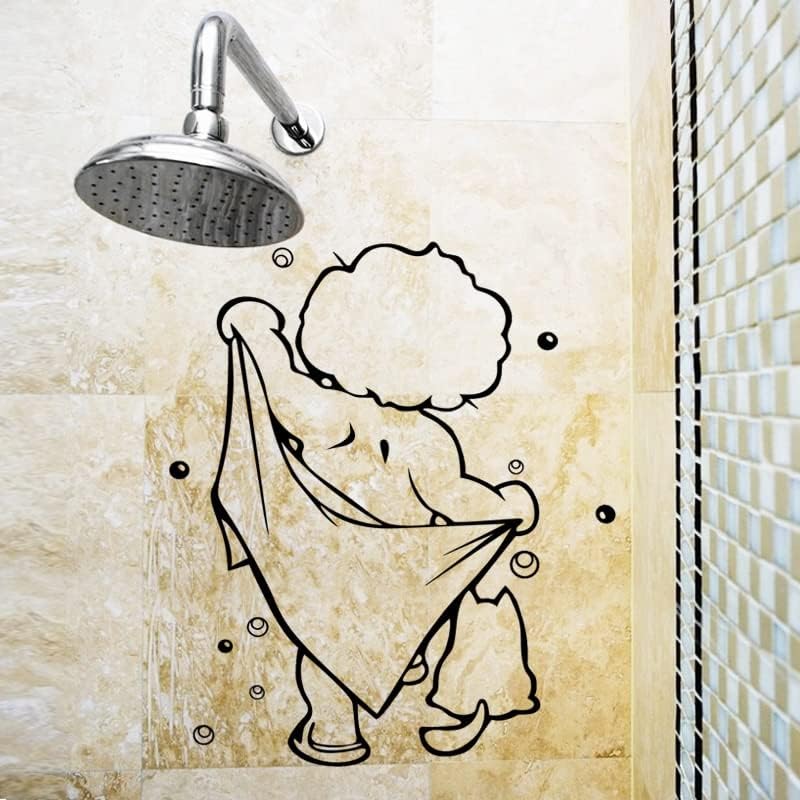 MXIAOXIA Shower Glass Door Stickers Bathing Wall Removable For Bathroom Decor Art Decals