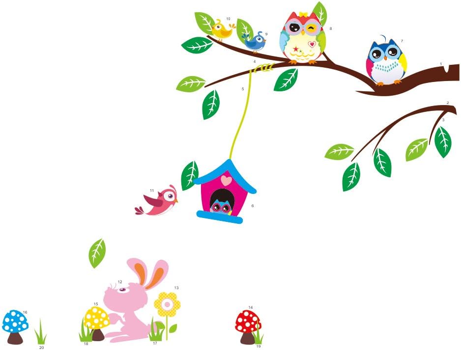 Sticker for Children Wall Sticker Funny Animals on a Bridge Wall Decoration Children's Room