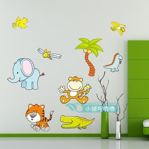 XY8052 : WALLSTICKER/WALL STIKER 50X70--BABY ANIMALS