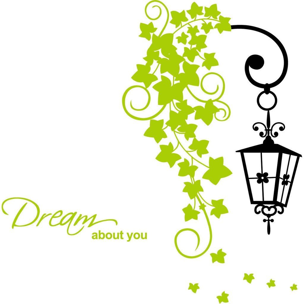 ay7183 street leaves wall decal wallsticker decoration 50x70cm