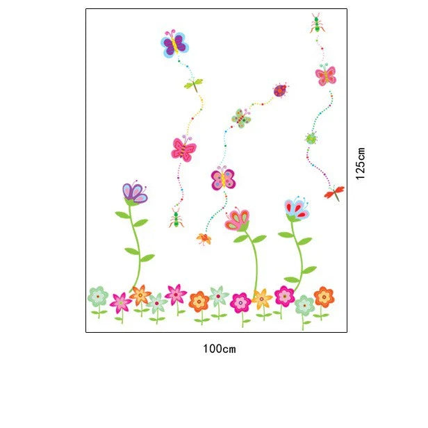 Wallsticker Butterfly Flower Stripes Wall Sticker Wallpaper Wall Decoration