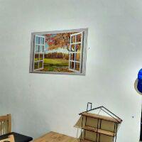 PROMO WALL STICKER STIKER DINDING 60X90 XL8022G AUTUMN VILLAGE WINDOW