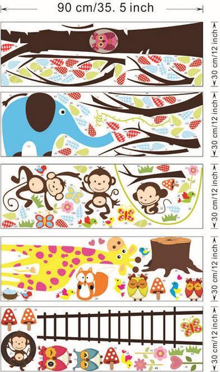 Owls Monkeys Lion Elephant Birds Flowers Tree Ladder Wall Decal PVC Home Sticker House Vinyl Paper Decoration WallPaper Living Room Bedroom Kitchen Art Picture DIY Murals Girls Boys kids Nursery Baby