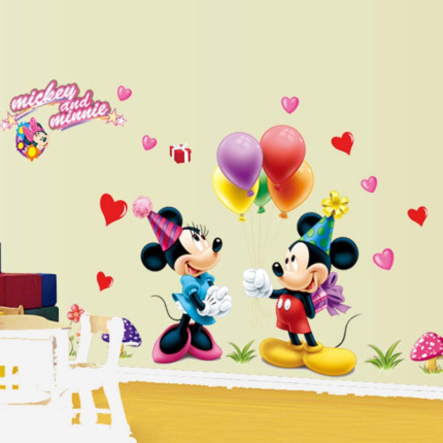 Children's Room Wall Sticker Mickey Minnie Removes Cartoon Wall Sticker Bedroom Nursery Wallpaper Sticker Mickey Baby Paradise