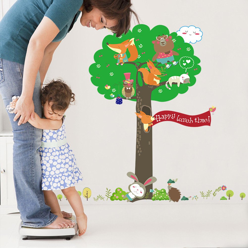 Sk9055 Squirrel Tree Wall Sticker