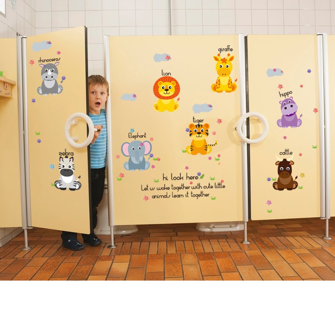 Roll over image to zoom in Cortina Children Animal Education Theme Wall Sticker (Vinyl, 46 cm x 5 cm x 5 cm, PNB-SK7053