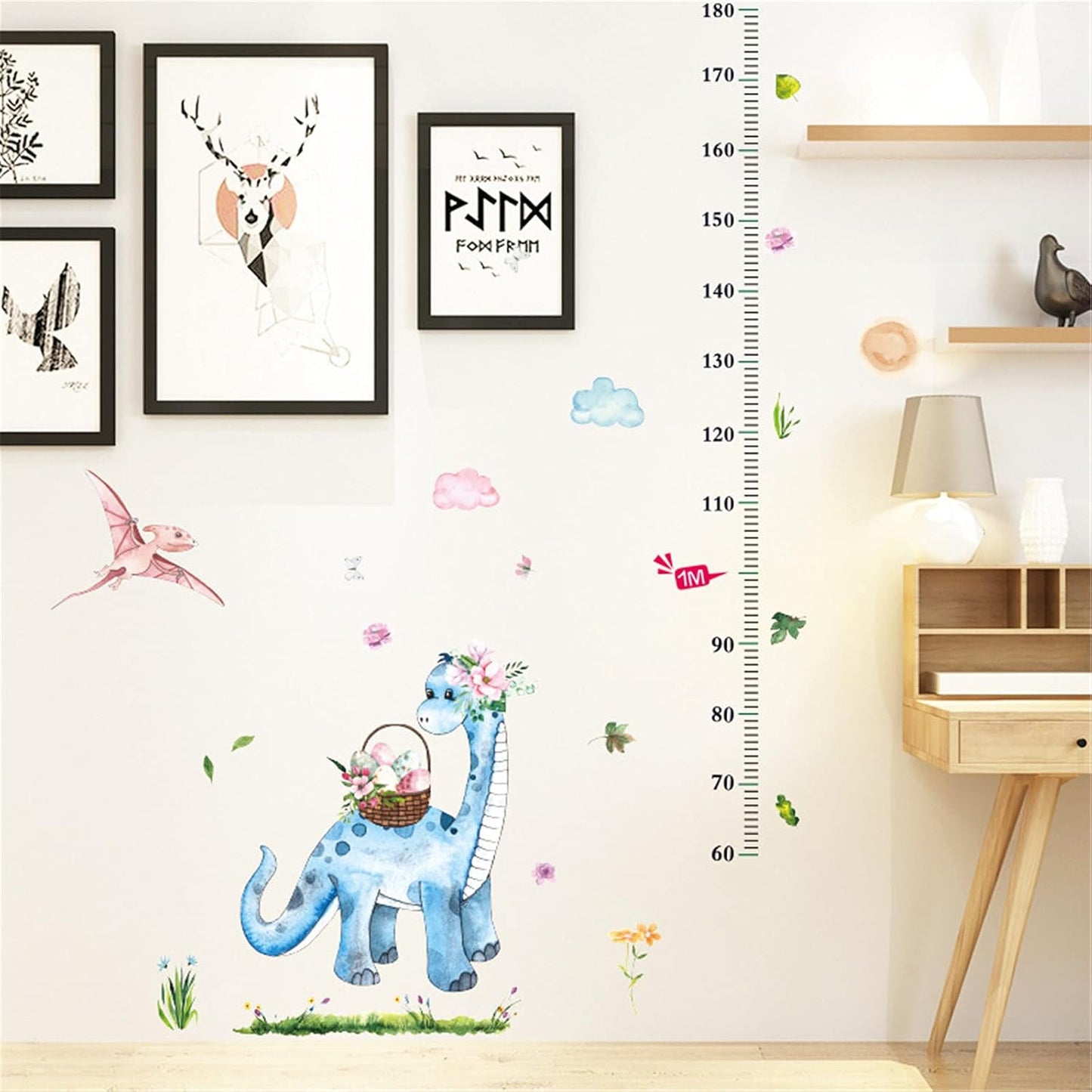 Sk7218 Ellis Kas Shooting Basketball Growth Chart for Kids,Height Chart Ruler Decor for Baby Nursery,Animals Cartoon Wall Stickers Perfect for Kids Nursery Bedroom Living Room