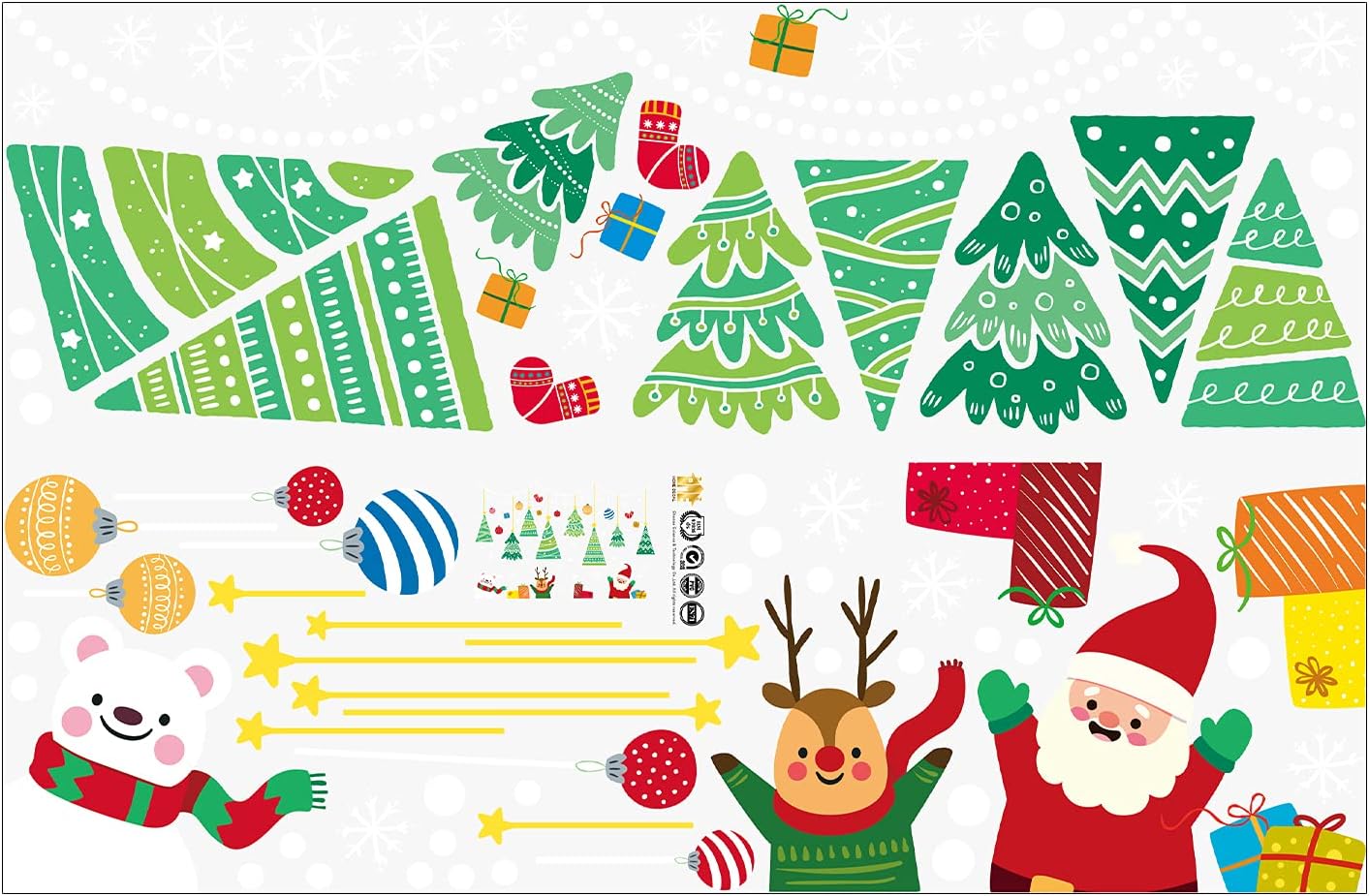 Window Sticker Anti-Fade Xmas Themed Window Decal Vibrant Color for Bedroom