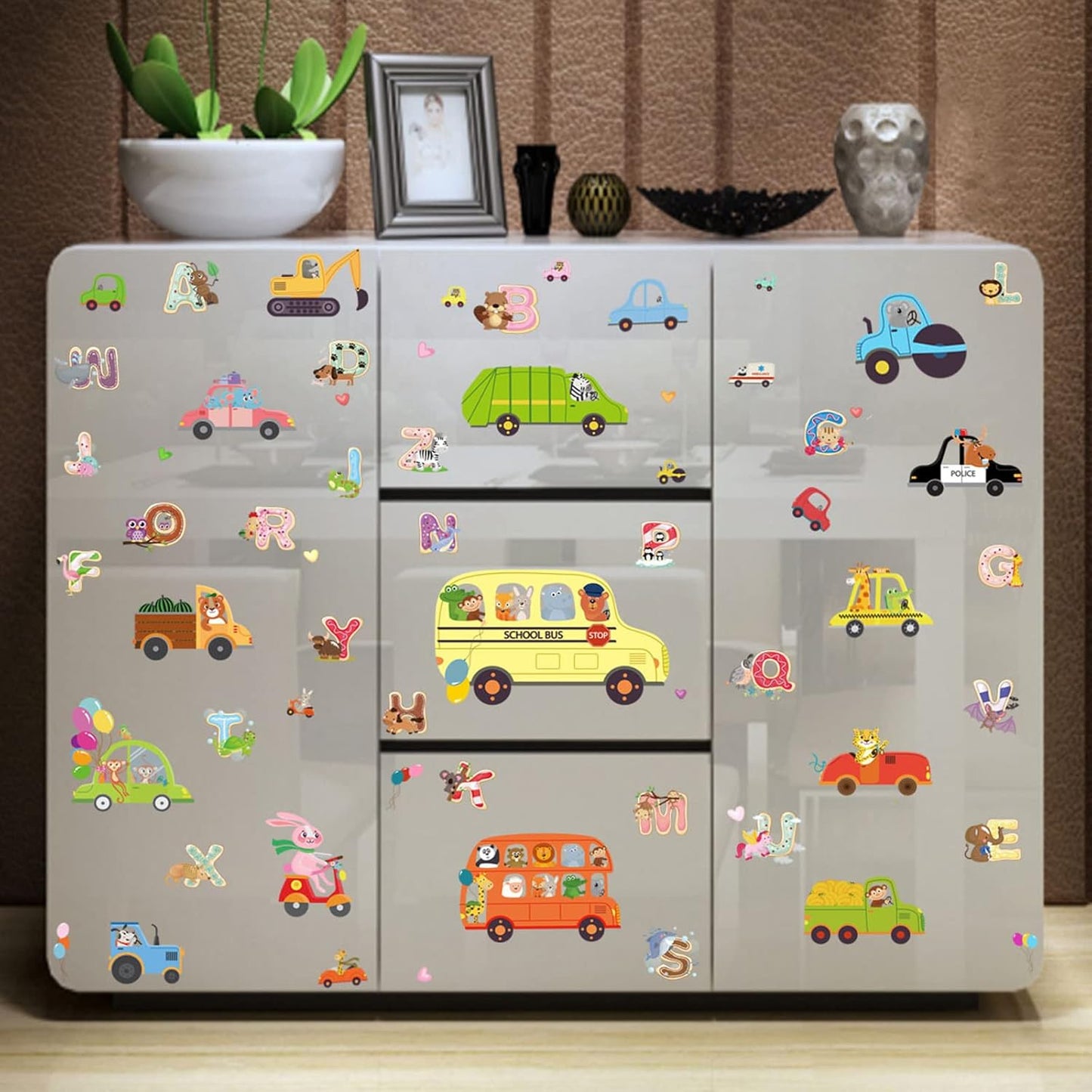 HCHinn Spring Summer Window Clings Double Sided Car Excavator Pattern Window Decals Stickers Decals for Kids Window Glass Spring Party Decorations 66 Pcs
