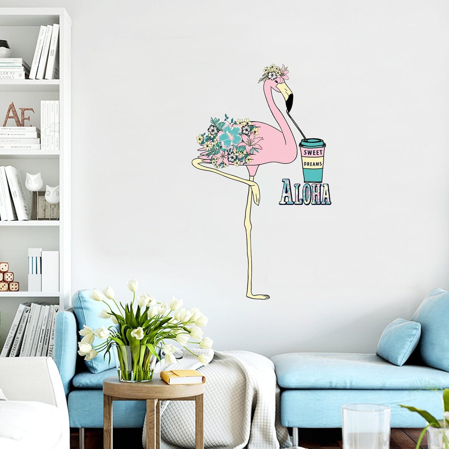 Wall Sticker Wall Decoration Stickers, Cartoon Flamingo Self-Stick Removeable Pvc Stickers Jm8395