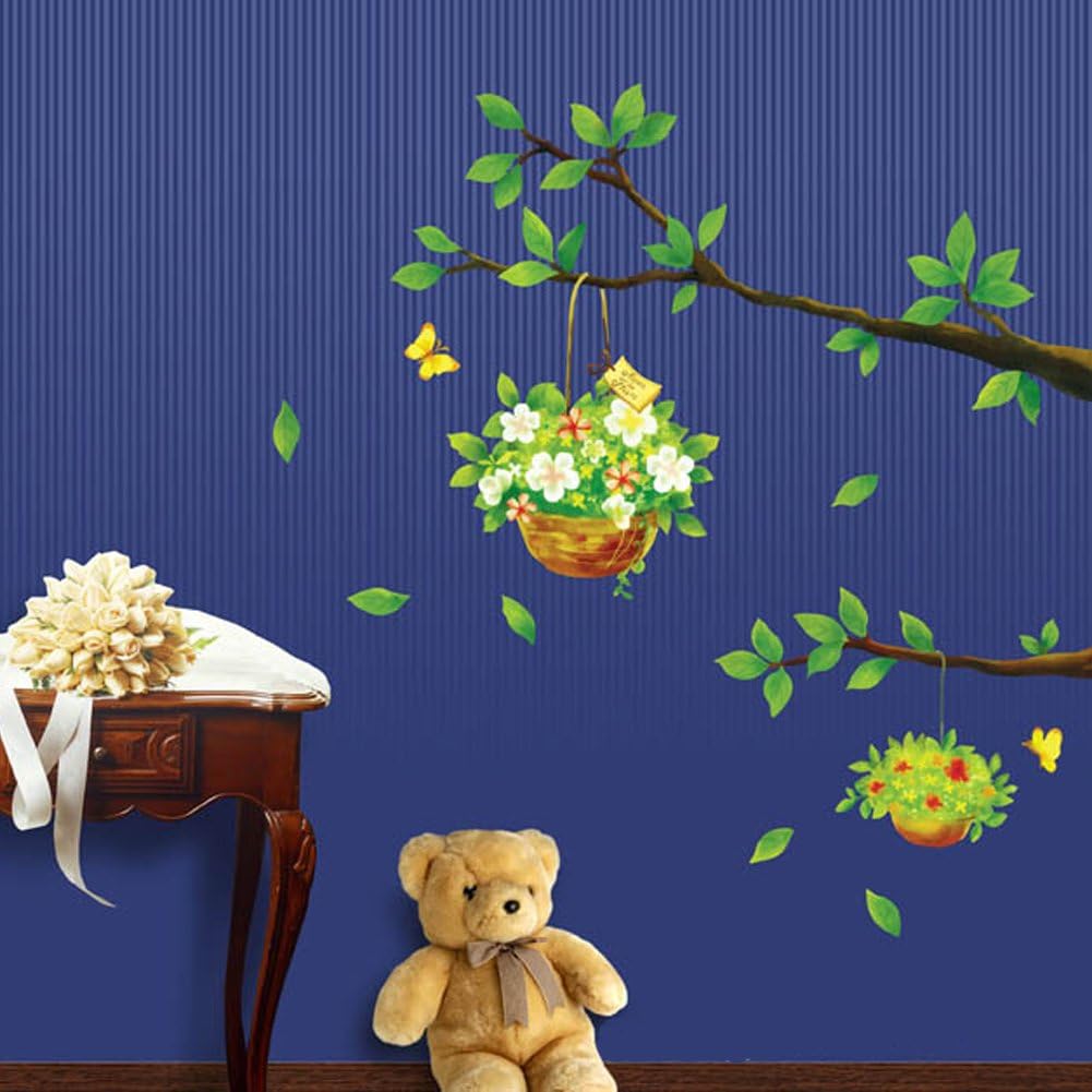 Home Centre Corsica - Green PVC Tree Detailed Wall Decal - 50x70cm, Standard