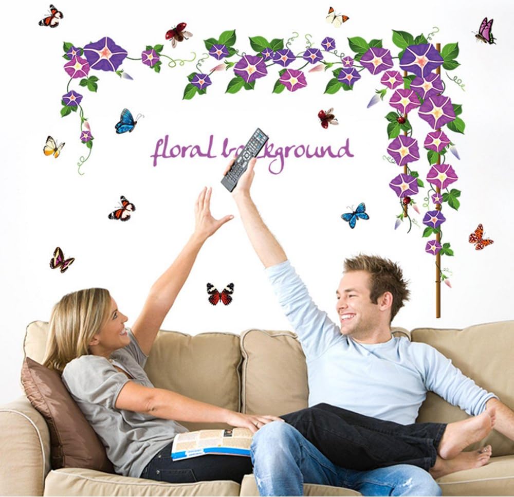 Sk9041 Morning Glory Vine Wall Sticker
