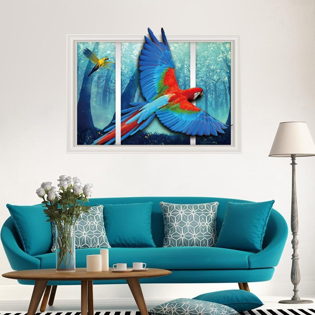3D wall sticker parrot children's room wall sticker Xh9227