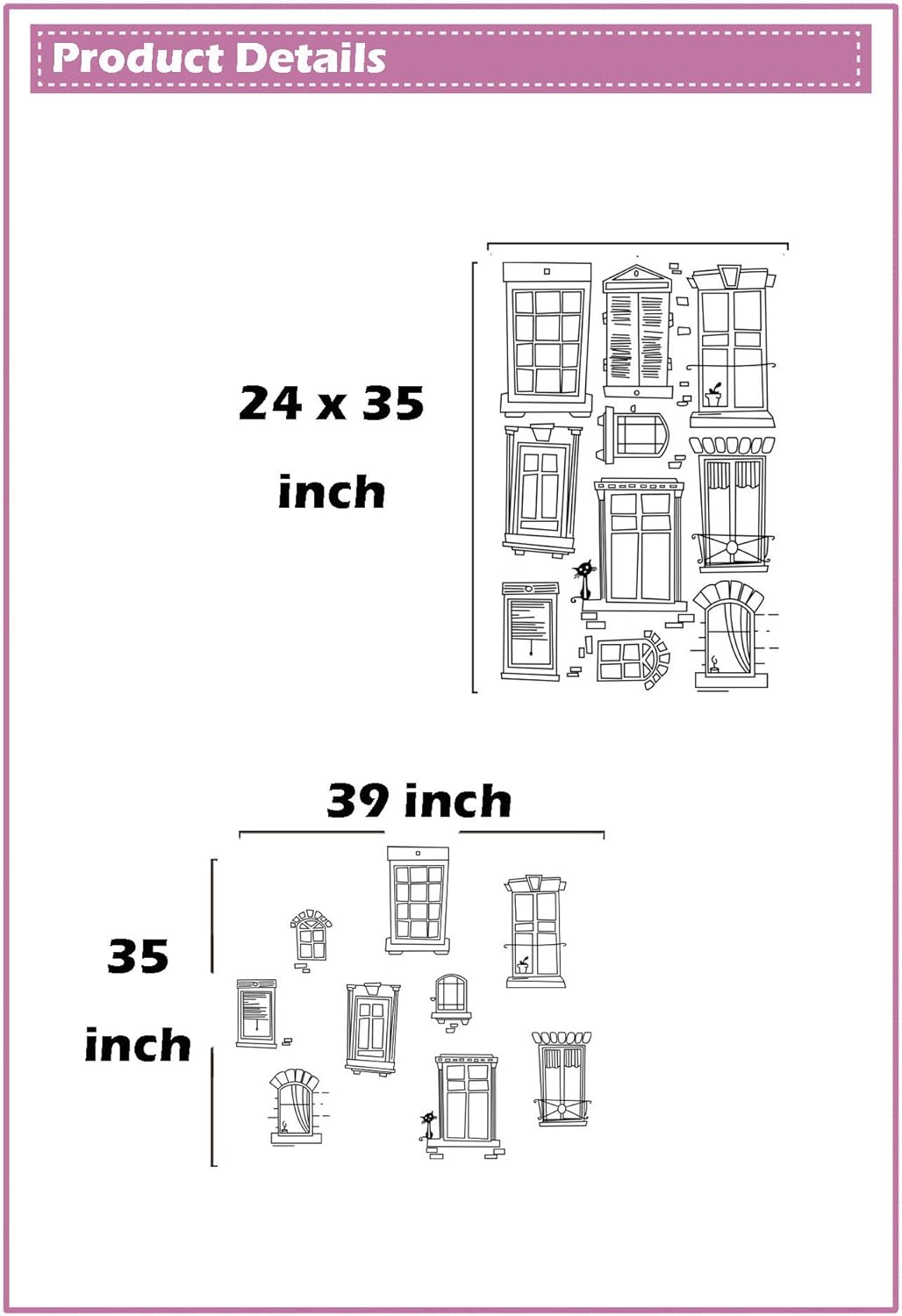 Abstract Doors Windows and Cupboard Wall Sticker