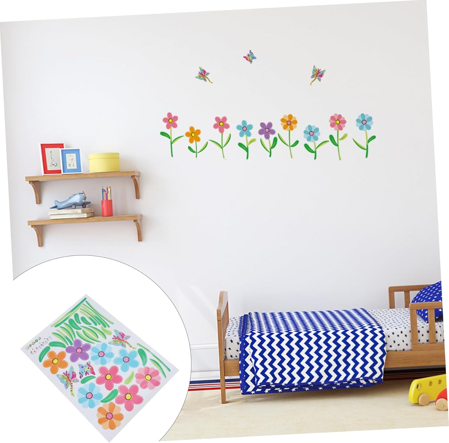 Ay7240 Butterfly Flower Wall Stickers Kids Room Wall Decor Wall Decals Nursery Wall Decor Wall Decals