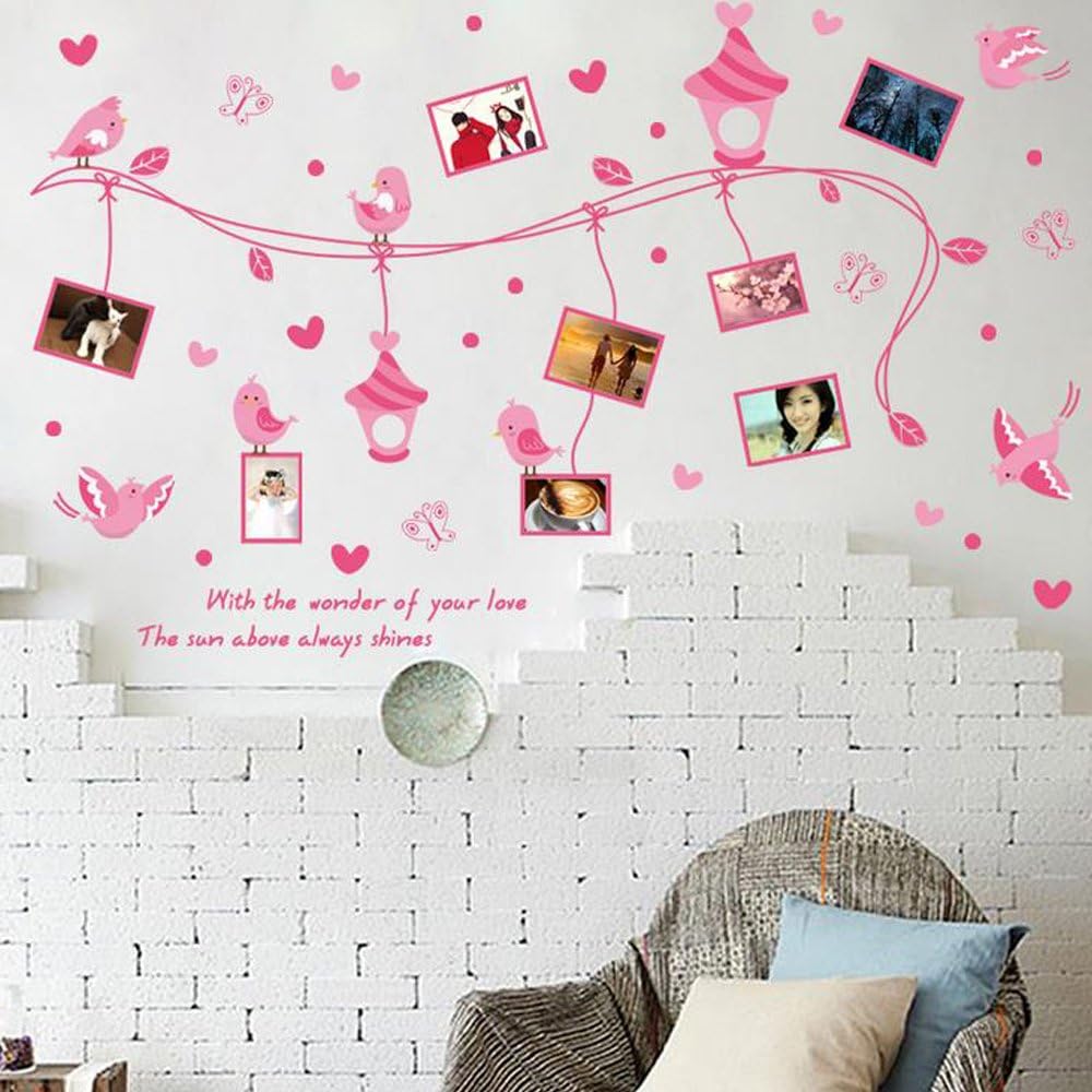 BEST OF BEST Cartoon Bird Photo Frame Wall Sticker XL8250