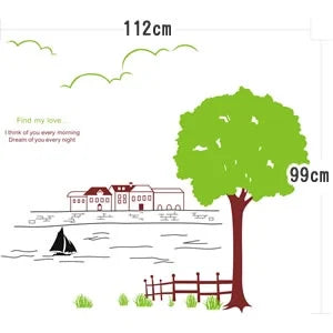 Wall Sticker Waterside Tree ay849