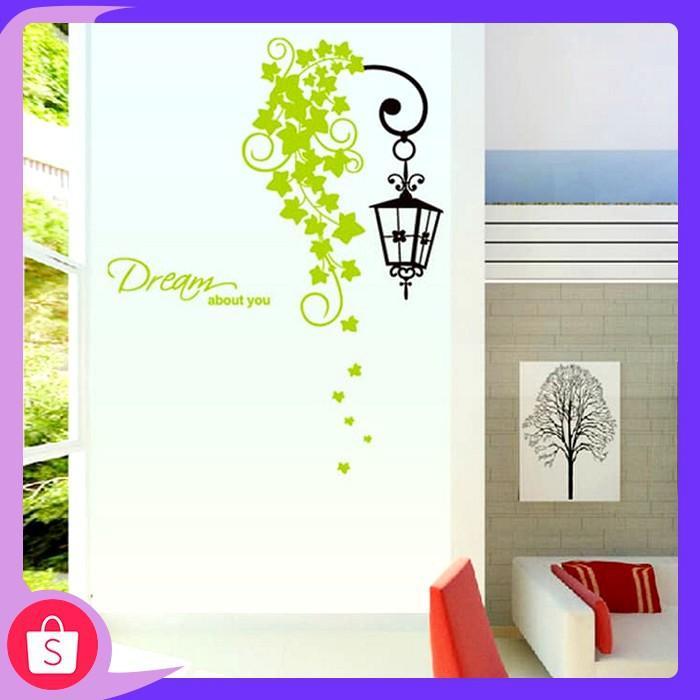 ay7183 street leaves wall decal wallsticker decoration 50x70cm