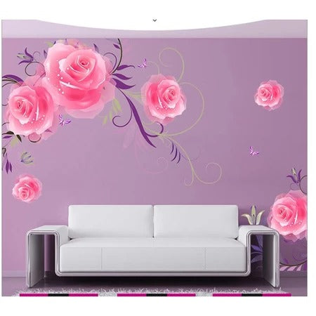 ROSES PVC Wall Sticker Home Decor - Flower wall sticker 2 peaces gs8705 Size: 60x90