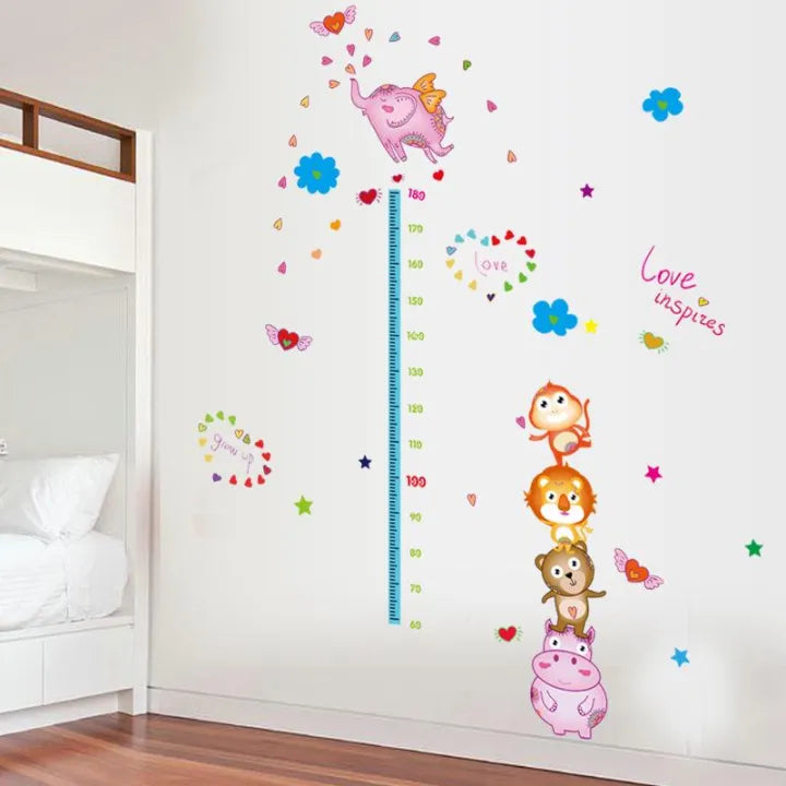 Sk9141 WALL STICKER TINGGI BADAN ANAK GROW UP ANIMAL KID SK9141 STIKER DINDING