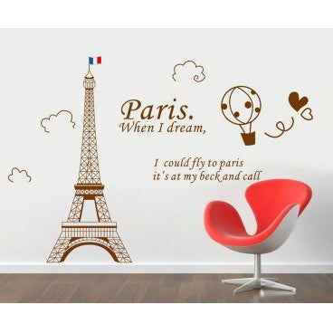 WallSticker 60x90 Brown Paris When I Dream AY9132B
