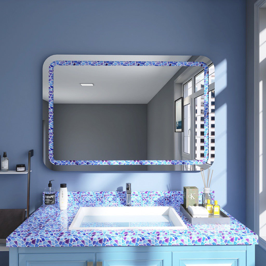 venicenight 6Pcs Mosaic Self Adhesive Bathroom Kitchen Decor Wall Tile Waterproof Sticker DIY Kitchen Bathroom Bathroom Simulation Wall Tile Waterproof Wallpaper, Peel and Stick Tile Backsplash Wall Tiles 8"x8" (6 Sheets) JM718
