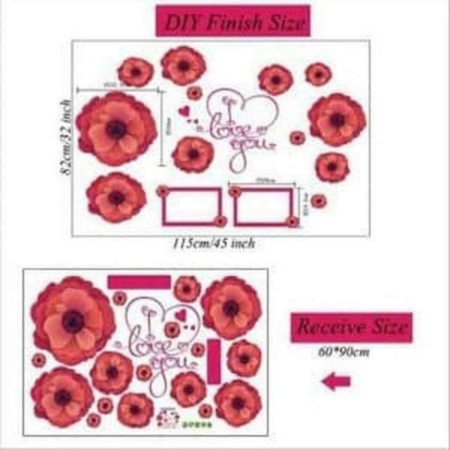 Sk9047 3D Flower Picture Frame Wall Sticker