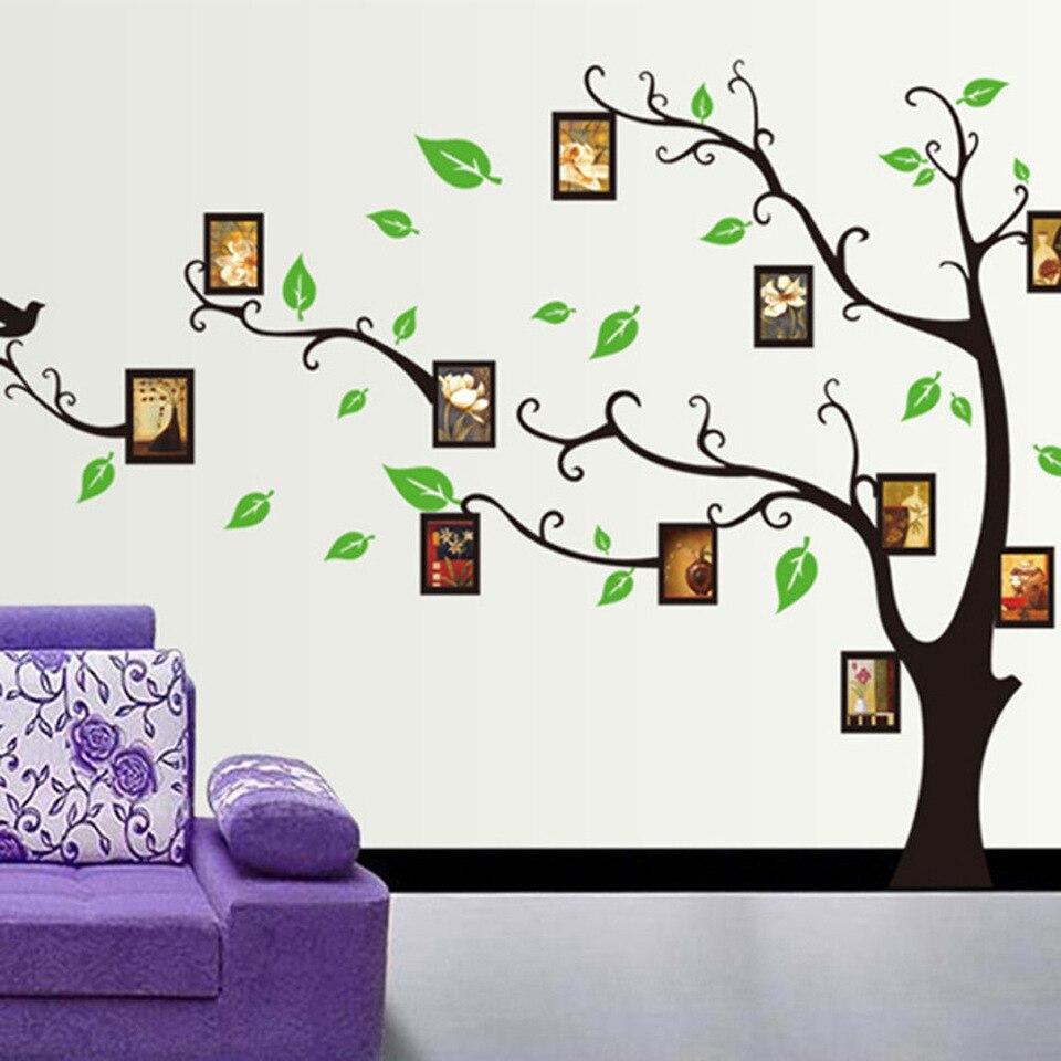 DIY transparent PVC wall stickers AY803A brown tree photo series of three generations of wall stickers wall stickers